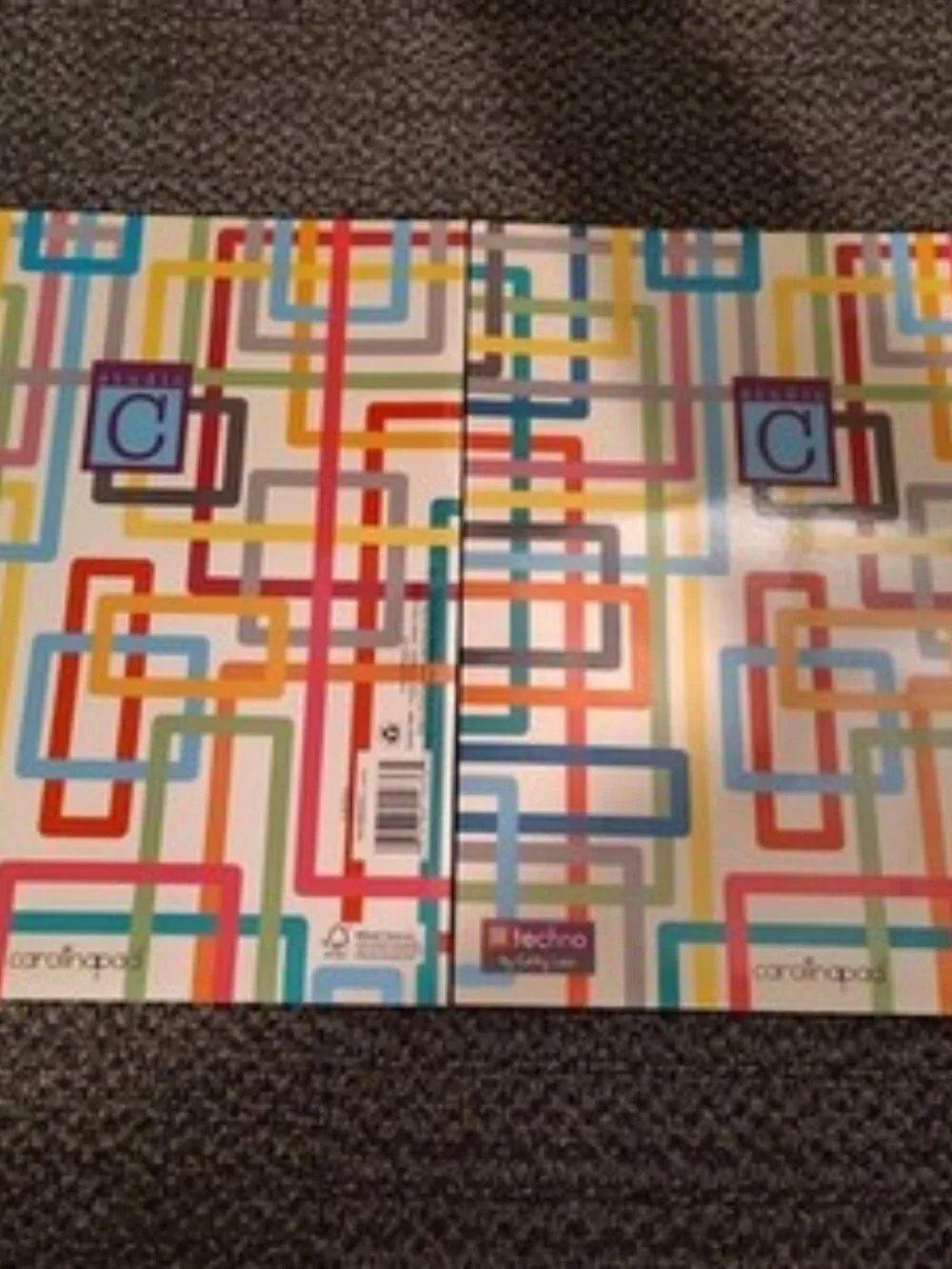2 x Vintage Carolina Pad Studio C Two-Fold Folder Organizers Techno By Cathe Law